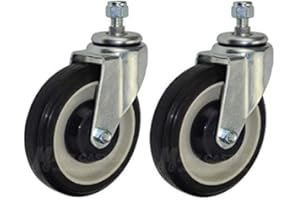 Mapp Caster 5 Inch Shopping Cart Replacement Casters - Set of 2 with Nuts