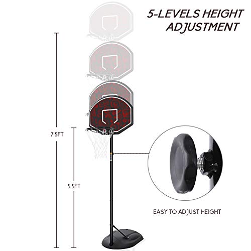 MaxKare Portable Basketball Hoop & Goal Basketball System Stand Height