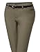 Awesome21 Women's Basic Office Slim Tummy Control Stretch Full Length Belt Pants