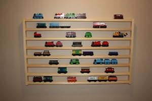 Train Rack Mega - Thomas Train Wooden Storage Display Wall Rack Shelf Play Table Accessory Case for Brio Chuggington Melissa and Doug