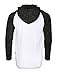 ZIMEGO Men's Contrast Long Sleeve Round Bottom Raglan Hoodie Henley T-Shirts,White Black,Large
