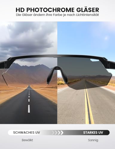 Lamicall Cycling Glasses Men Quick Glasses Women – [3S Self-Toning] [28g TR-90 Ultralight] Sunglasses Bicycle with Adjustable Nose Pad & Temple, UV400 Running Glasses Sports Glasses for Cycling