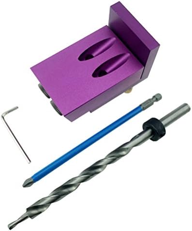 Ascendons Alloy Pocket Hole Jig Kit System with Step Drill Bit PH2 Screwdriver for Kreg Woodworking Hardware Jig Repair Tools