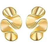 Gold Dainty Tiny Gold Stud Earrings Geometry Spiral Gold Earrings for Women Trendy