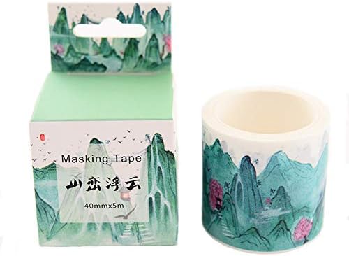 Qifumaer DIY Tape Small Fresh Chinese Style Natural Landscape Style Album Decoration Hand Account Tape 1 Volume