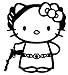 Hello Kitty Princess Leia Star Wars 4" Tall Decal Sticker for Cars Laptops Tablets Skateboard - Black