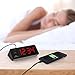 MARATHON USB Clock Charger with 2 Charging Ports, Universal AC Adapter - Backup Batteries Included (Black/Red)