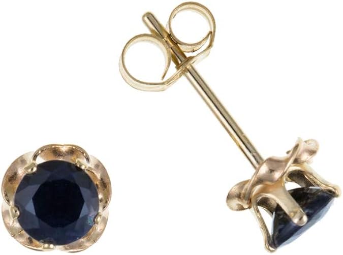 9ct Gold Real Sapphire Stud Earrings Amazon.co.uk Jewellery