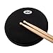PAITITI 8 Inch Silent Portable Practice Drum Pad Round Shape with Carrying Bag Black Color