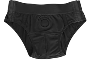 Black Underwear with Reinforced Crotch,Harness Pants Panties Underwear，Adjustable Fit, Black, One Size Petite