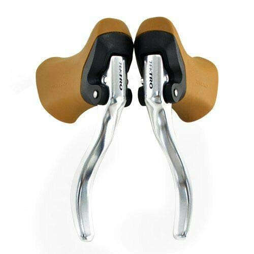 Tektro RL340 Brake Lever Set Road Bike 23.8mm and 24.2mm Rubber Hood Brake, Brown, MH1750