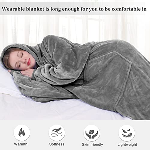 Kpblis Wearable Blanket Hoodie for Women and Men, Oversized Wearable