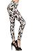 R548-OS Floral Accents Print Fashion Leggings, One Size