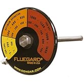 Condar FlueGard™ Thermometer (3-39). Most Precise Readings for Double Wall Pipe. Durable Genuine Porcelain Enamel with Yellow, Orange and red Zones Clearly indicated on Black case