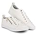 Twisted Women's ALLEY Faux Leather Fashion Sneaker with Decorative Zipper - ALLEY14 WHITE, Size 9