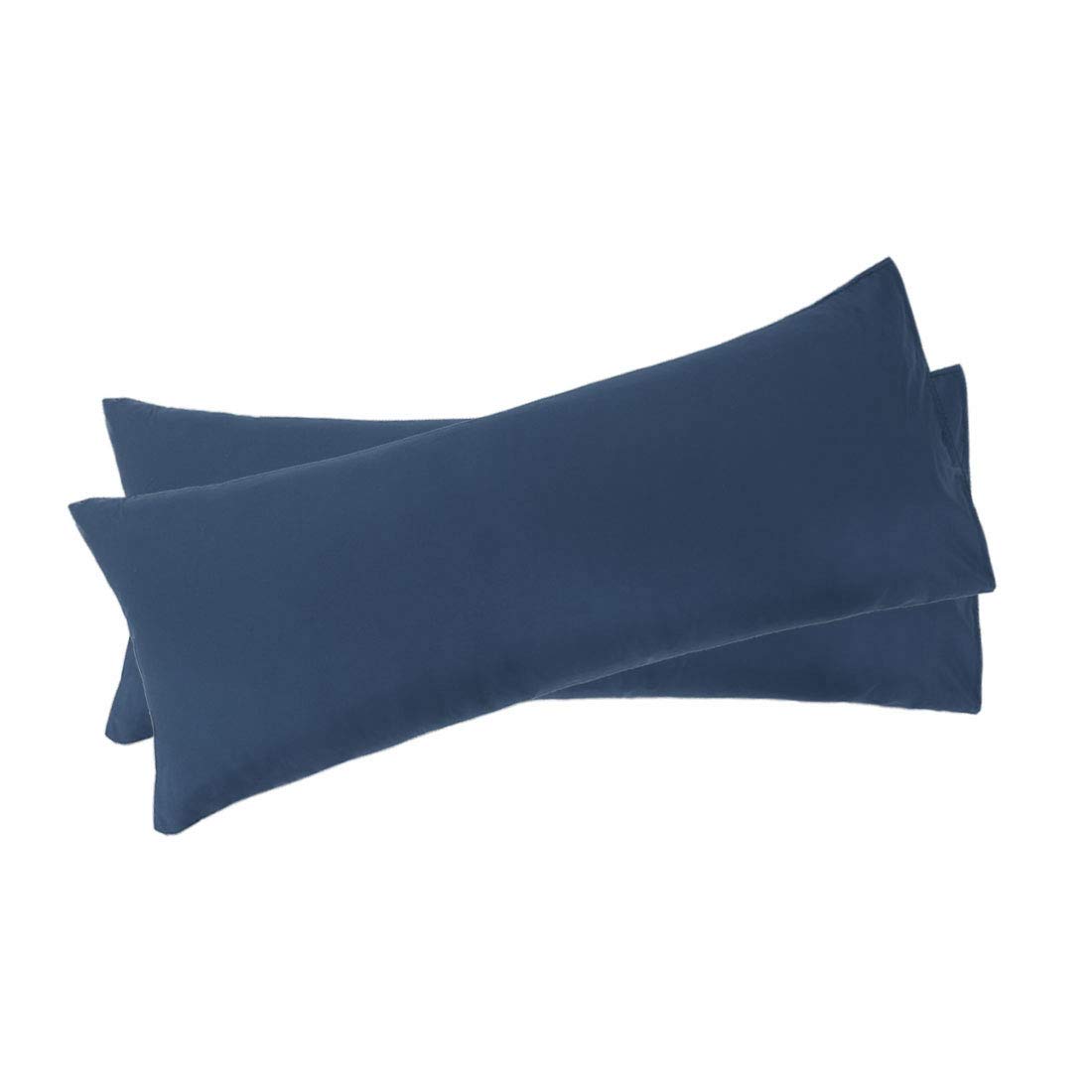 sourcing map Bolster Pillowcase Soft 1800 Series Microfiber 90 Gsm Ployester, Set of 2 Long Pillow Covers for Body Pillows 4ft, 4.5ft, 5ft, 6ft Navy Body(51cmx140cm)
