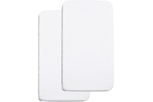 BreathableBaby All-in-One Fitted Sheet & Waterproof Cover, for 36" x 18"/91 x 46 cm Cradle Mattress, White (2-Pack)