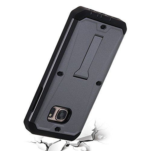Galaxy S7 Case, Pandawellâ„¢ [Built-in Screen Protector ] [Kickstand Feature] Hybrid Dual Layer Armor Defender Full Body Protective Case Cover for Samsung Galaxy S7 - Grey