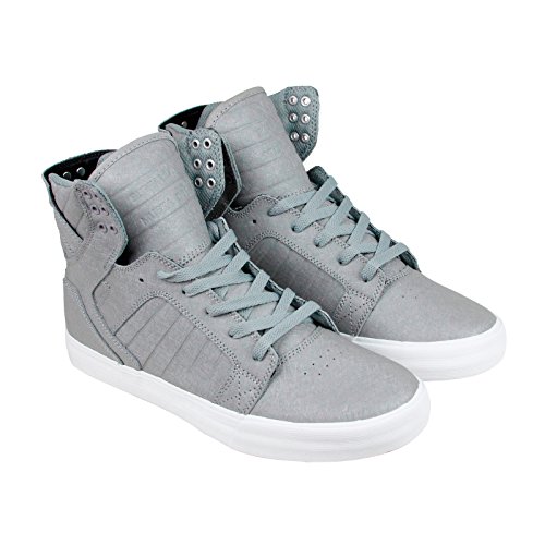 Supra Mens 2016 Skytop Shoes Size 9 Grey Fibreglass-White