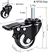 MVPOWER 2 Inch Stem Casters, 4 Pack Threaded Stem Casters PU Rubber Wheels with Brake Lock Heavy Duty Caster Wheels Loading 264.56 Lbs for Shopping Carts, Hand Trolley, Tools, Workbench, Furniture