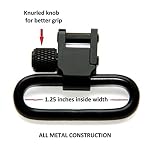 Detroit Leather Shop Pair of Black 1.25 Inch Tri-Lock Rifle Sling Swivels