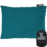 Wise Owl Outfitters Camping Pillow Compressible Foam Pillows - Use When Sleeping in Car, Plane Travel, Hammock Bed & Camp - Adults & Kids - Compact Small & Large Size - Portable Bag - SM Green