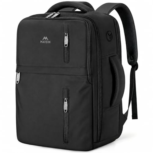 MATEIN Ryanair Hand Luggage 40 x 30 x 20 cm with Wet Compartment, 24 L Backpack, Hand Luggage, Aeroplane, Lightweight, black, Classic