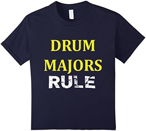 Kids Drum Majors Rule Marching Band Drum Corps Leader T-shirt 4 Navy
