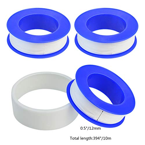 30 Rolls Thread Seal Tapes, Teflon Tape 1/2 PTFE Pipe Sealant Tape Industrial Thread Sealants Plumbers Thread Tape for Leak Water, Plumbers, Plumbing, Air Head, Thread Pipe, 1/2" x394" White