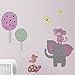 Bedtime Originals Twinkle Toes Jungle Elephant Wall Appliques, Pink