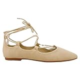 Women's Strappy Lace Up Pointed Toe Ballet Shoes Flat Sandal