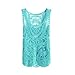 Zacoo Women's Vintage Crochet Lace Tank Top One Size Color light blue