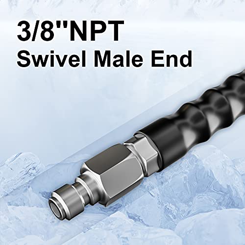 POHIR Pressure Washer Whip Hose 5 FT, Hose Reel Connector Hose for