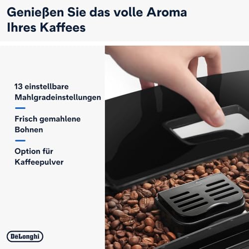 De’Longhi Magnifica S - Perfetto Kaffeevollautomat mit klassischem Milchaufschäumer, Espresso- und Cappuccino Kaffeemaschine, Bedienfeld mit Tasten, Schwarz (ECAM11.112.B) thumbnail 3
