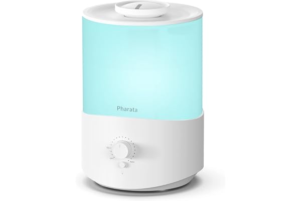 Pharata Humidifiers for Bedroom Large Room, 2.5L Cool Mist Humidifier with Essential Oil Diffuser, Top Fill Humidifier for Ba