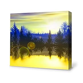 Canvas Wall Art for Living Room,Bedroom Home Artwork Paintings Secret Paradise Under The Moonlight Ready to Hang - 12x12 inches