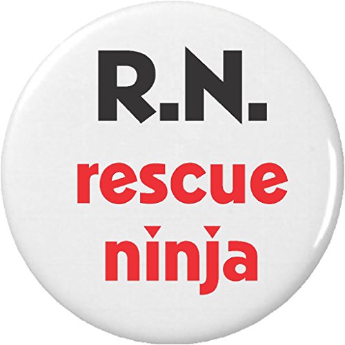 R.N. rescue ninja 1.25â€ Pinback Button Pin Registered Nurse Nursing Humor