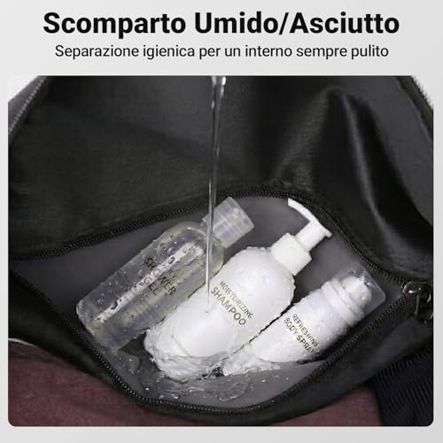 ANNMOR Borsa Palestra, 57L Capiente Gym Bag Uomo con Scomparto Scarpe Separato & Tasca Impermeabile