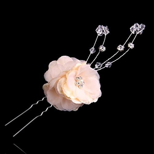 Exquisite Selebrity Wedding Bridal Rhinestone and Pearl Flower Headpieces (PEACH 696)