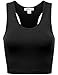 FPT Womens Basic Sleeveless Racerback Crop Tank Top Black S
