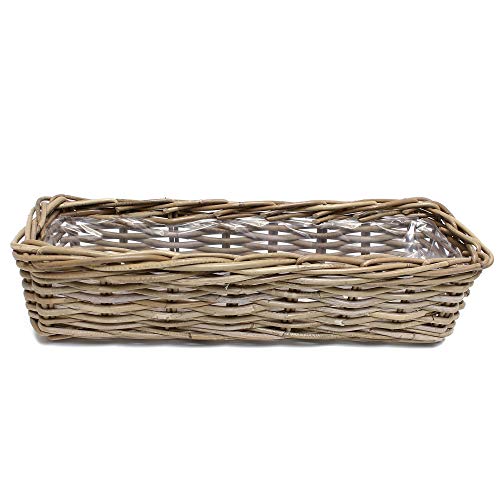 Blumenkasten, Pflanzkasten "Rattan", groß ca. 60 x 16 x 15 cm