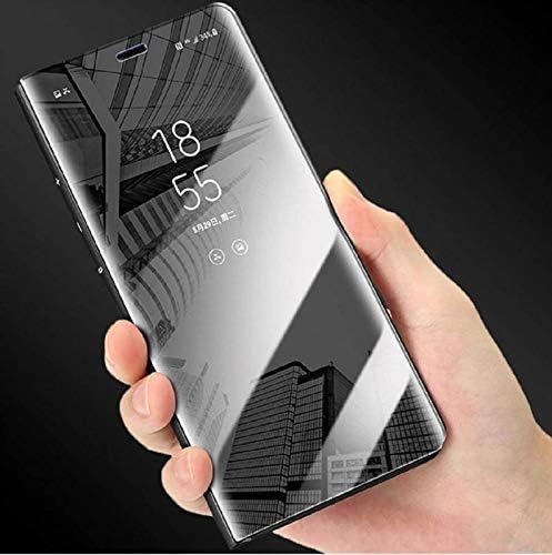 POSH -Mirror Clear View Plating Leather Stand Flip Cover for Samsung Note 9 (Black)