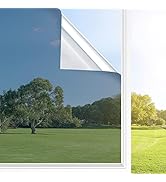 rabbitgoo One Way Window Film Privacy, Privacy Film for Glass Windows Silver 44.5×200cm, Heat Ref...