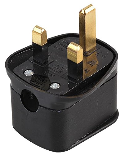 Pro Elec 9518S 13A BLK Surge Protected Plug Top 13A Fuse, Black