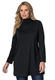 Roamans Women's Plus Size Mock Neck Trapeze Max Tunic