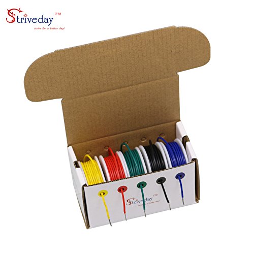 Striveday™ 18 AWG Flexible 1007 Wire Tinned Copper Electric Wire 18 Gauge Coper Hook Up Wire 300V Cables Electronic Stranded Wire Cable Electrics DIY Box-1 - Thumbnail 7