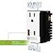 Top Greener TU1152QCAC3 USB C Outlet, 36W Quick Charge 3.0 USB Wall Outlet with Type-C USB, for Samsung Galaxy, LG G5, Nexus 6, iPhone X/8, Interchangeable Face Cover, 3.3ft USB-C Cable Included