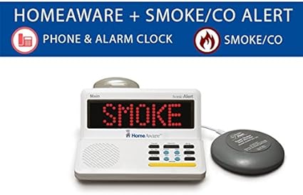 Amazon Com The Homeaware Fire And Co Signaler With Built In Smoke Co Listener Phone And Bed Shaker Health Personal Care