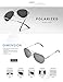 LUENX Aviator Sunglasses for Men Women Polarized Mirrored Silver Lens Metal Frame UV 400 Driving 59MM with Accessories