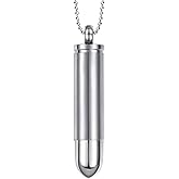 Jude Jewelers Stainless Steel Bullet Style Statement Cocktail Party Biker Pendant Necklace